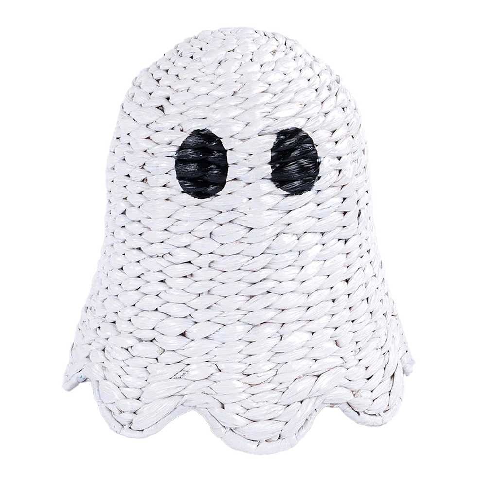 At Home Happy Haunting white woven seagrass ghost