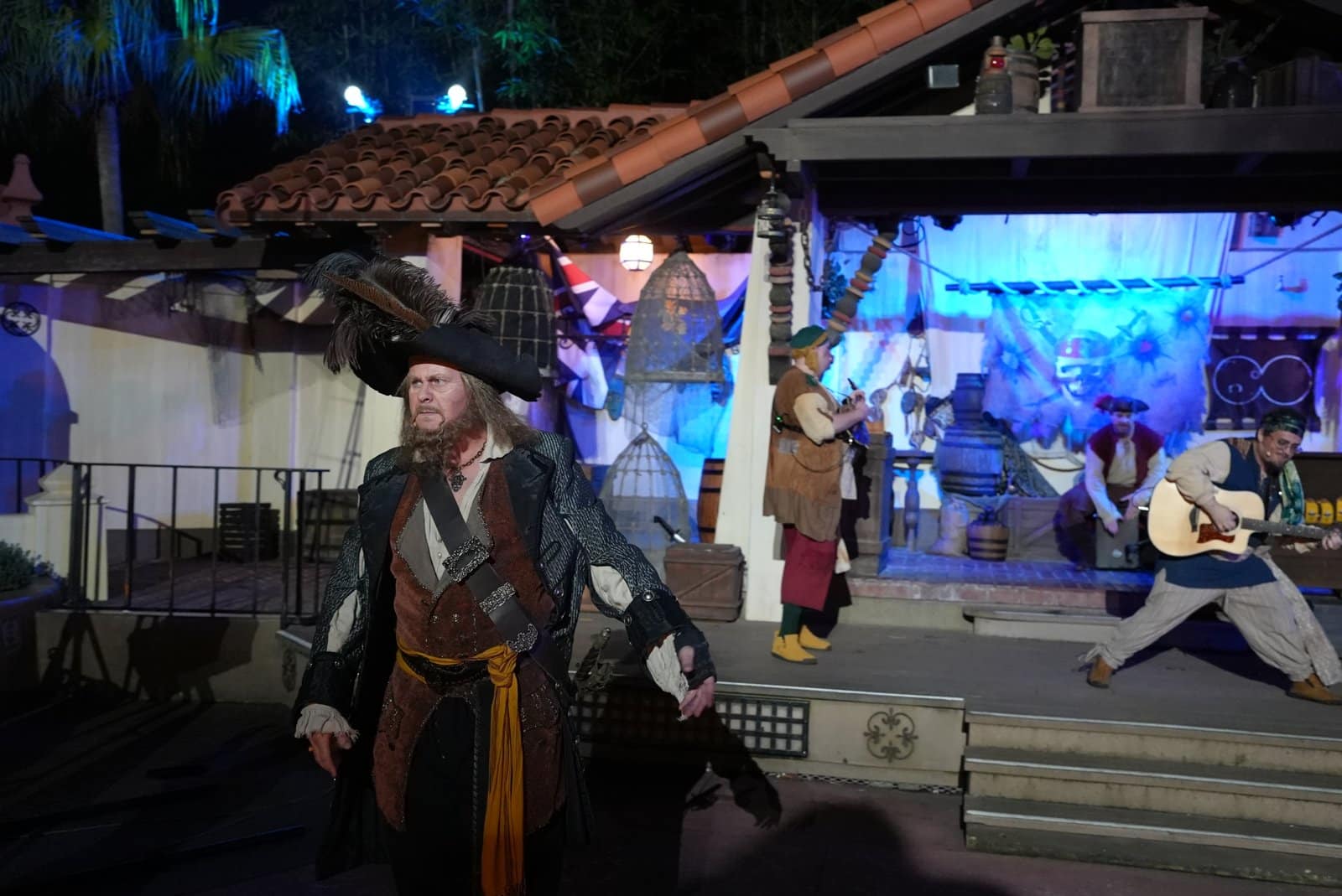 Captain Barbossa working the crowd during the Buccaneer Bash