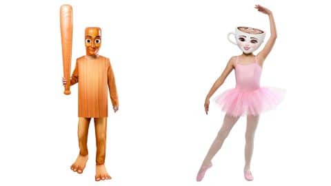 Spirit Halloween Tung Tung Sahur and Ballerina Cappuccina kids costumes