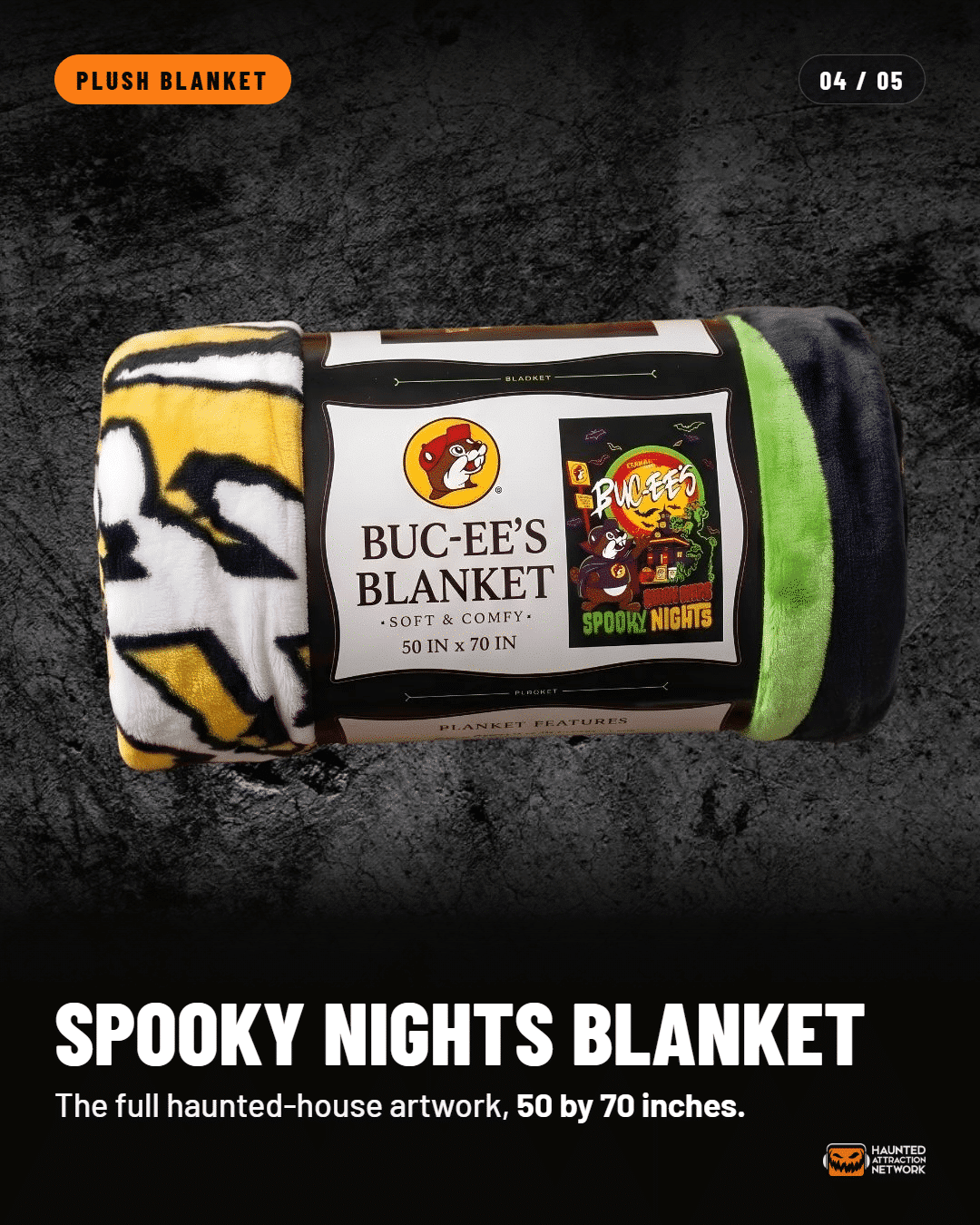 Buc-ee's Quick Bites Spooky Nights Halloween throw blanket