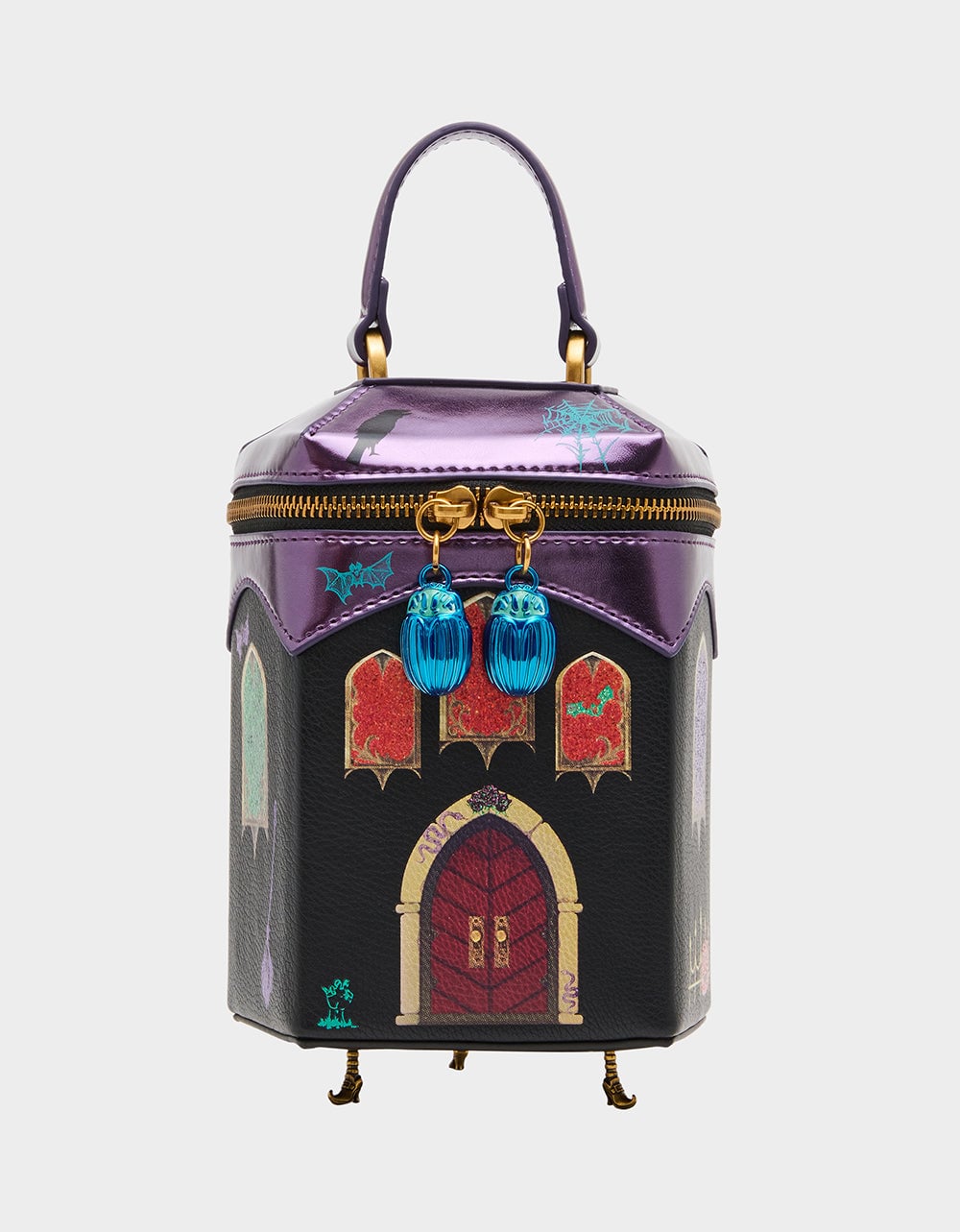 Betsey Johnson Kitsch Haunted Castle crossbody bag with witch feet