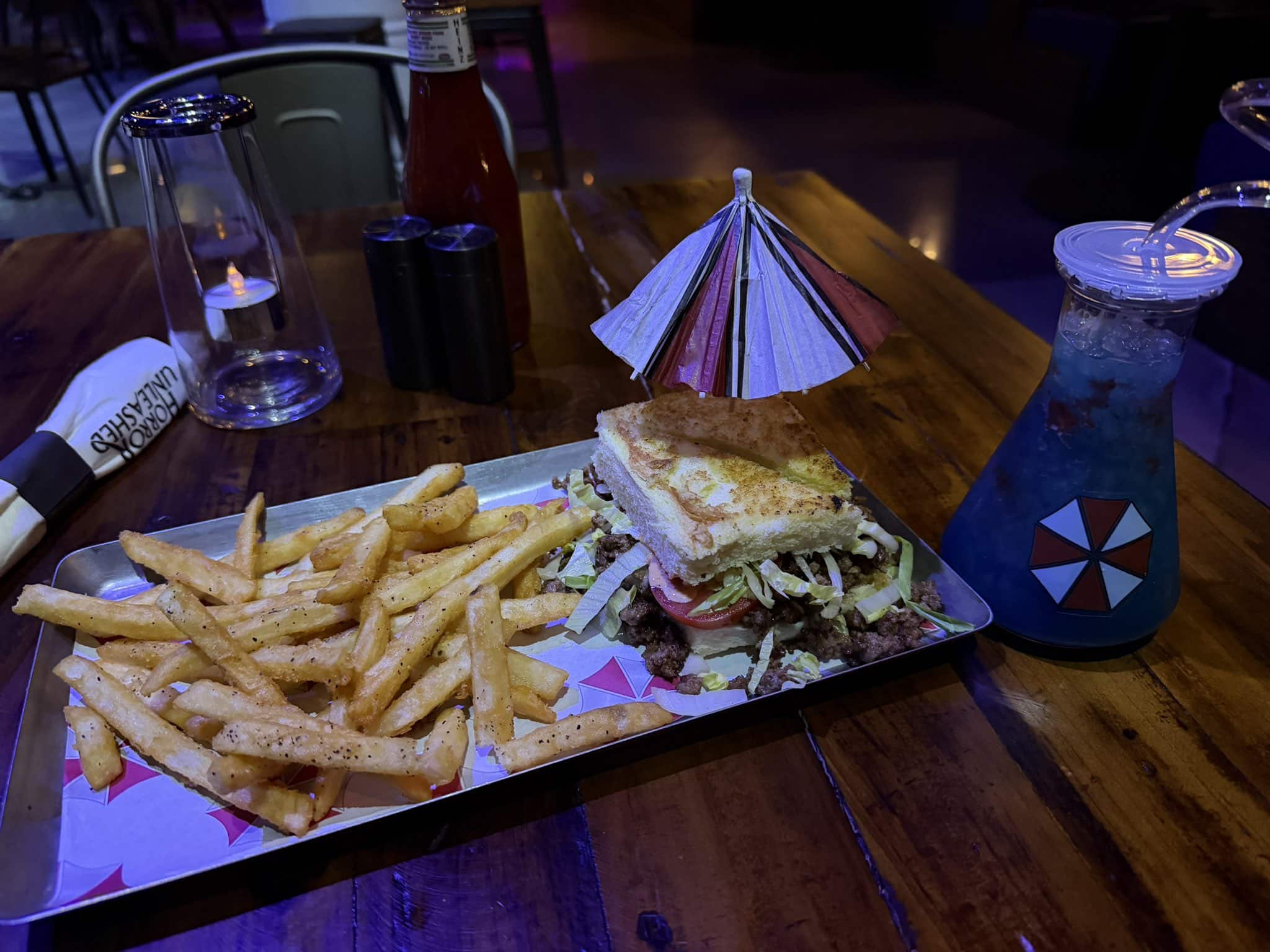 Biohazard Elixir souvenir drink at the Umbrella Corporation Cafe