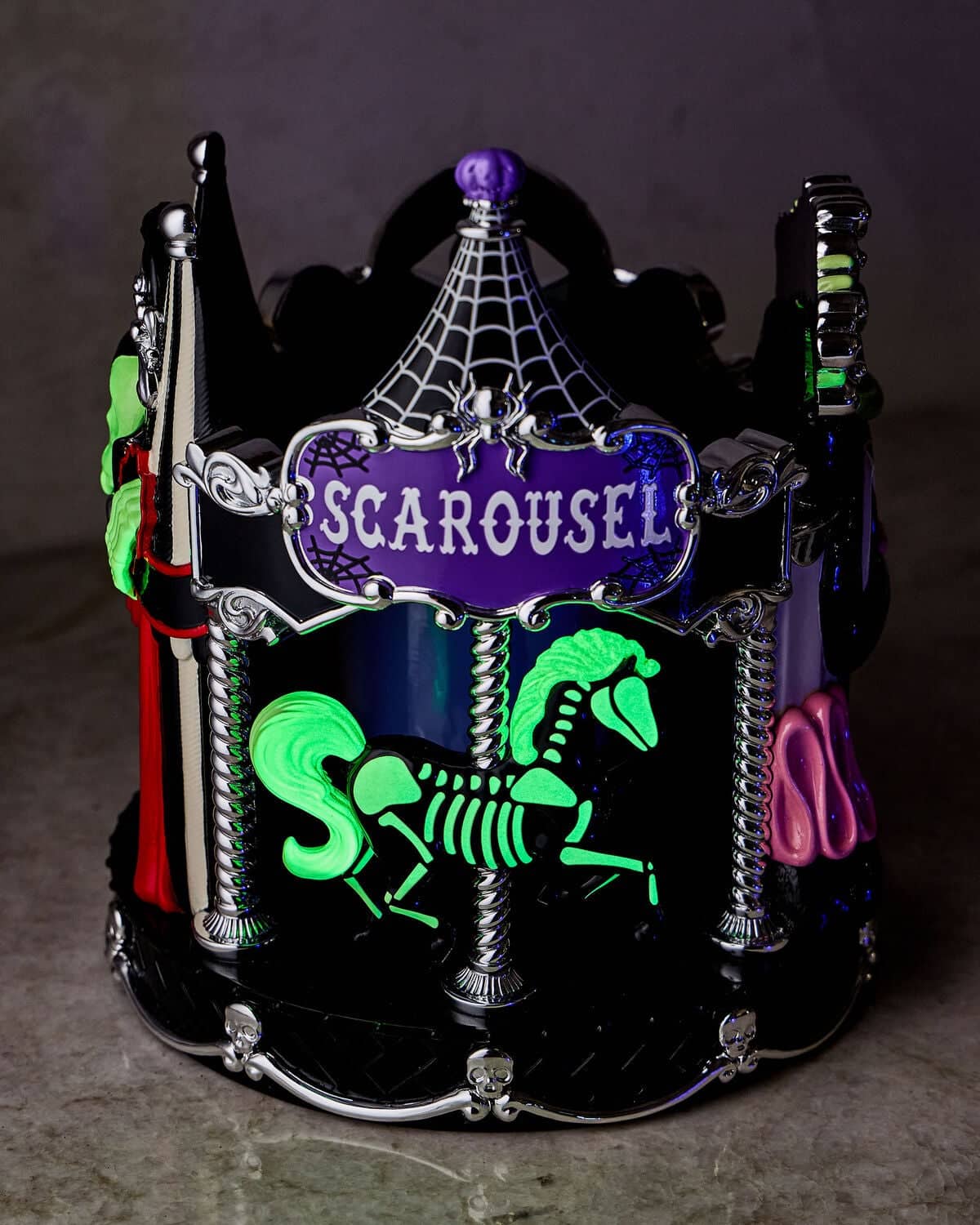 Bath & Body Works Glow-in-the-Dark Circus Luminary shown lit for Halloween 2026