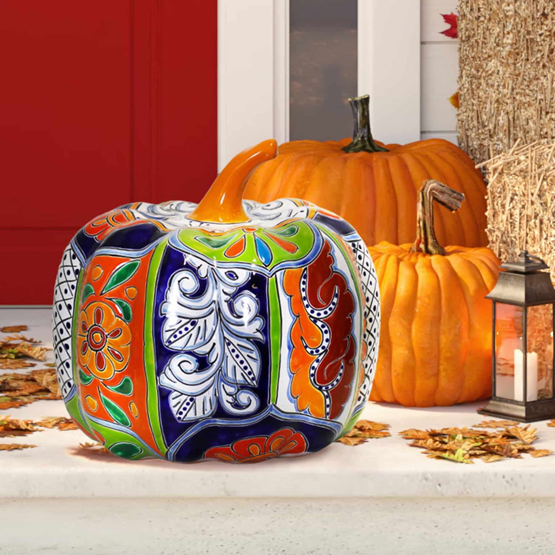 Costco 13-inch Talavera Style Ceramic Pumpkin
