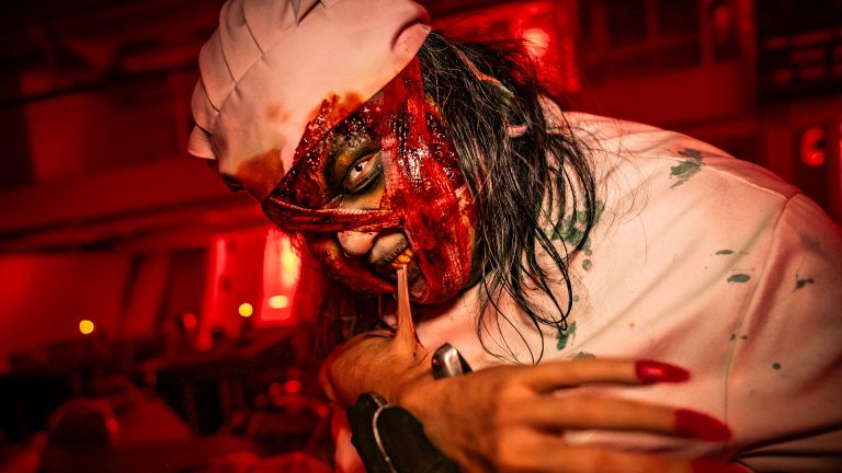 Gory interactive horror character from the 13th Floor production