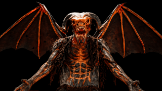 Darkness Rising Haunted Attraction key art, a winged demon figure
