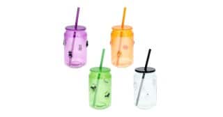 Dollar Tree Halloween icon glass tumblers in cat, pumpkin, bat, and ghost designs