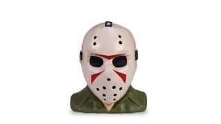 Cinemark Jason mask popcorn bucket, a hockey-masked Jason bust