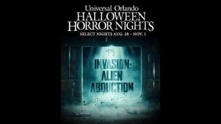 Invasion: Alien Abduction announcement art for Halloween Horror Nights 2026
