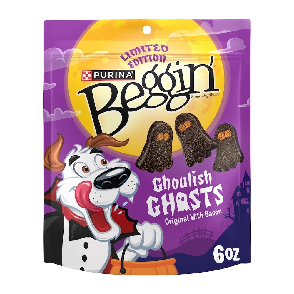Purina Beggin' Ghoulish Ghosts Halloween dog treats bag
