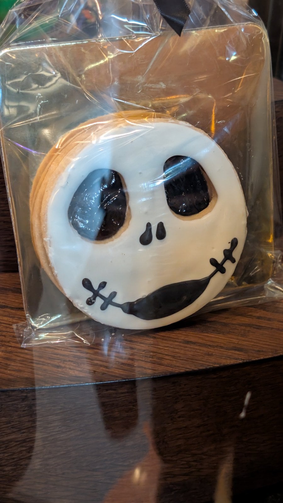 A Jack Skellington face cookie sold in the Grand Californian lobby
