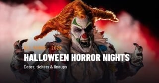HAN 2026 guide card: Halloween Horror Nights, all parks, dates, tickets and lineups