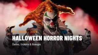 HAN 2026 guide card: Halloween Horror Nights, all parks, dates, tickets and lineups