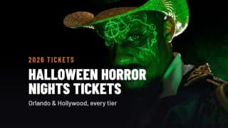 HAN 2026 guide card: Halloween Horror Nights Tickets for Orlando and Hollywood