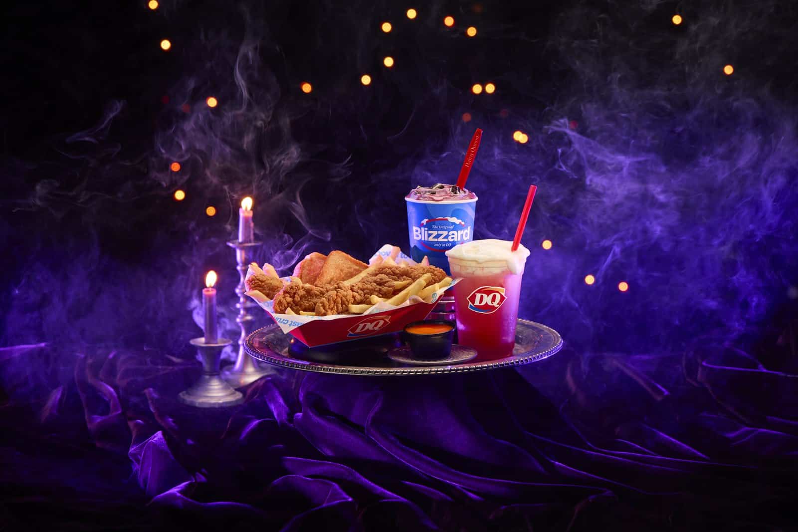 Dairy Queen's Spellbound Series Halloween menu on a silver tray