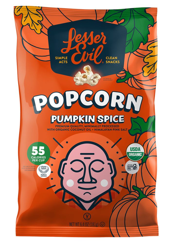 LesserEvil Pumpkin Spice Popcorn for Halloween 2026