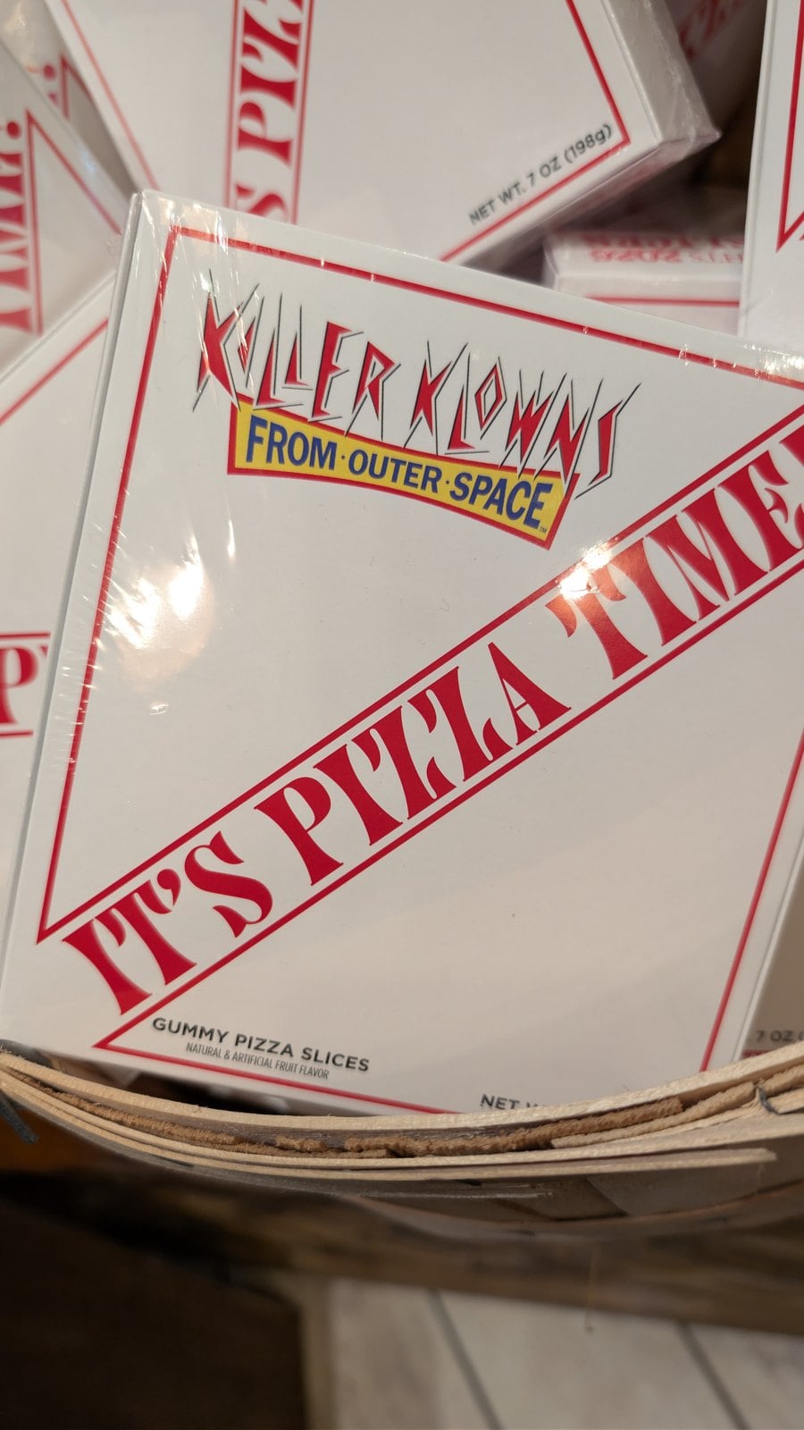 A Killer Klowns From Outer Space It's Pizza Time box of gummy pizza slices