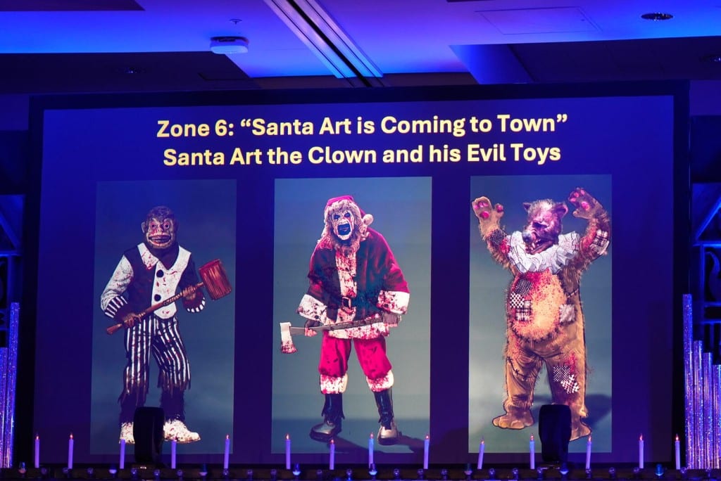 Concept art of Santa Art the Clown and evil toys in Santa Art Is Coming to Town