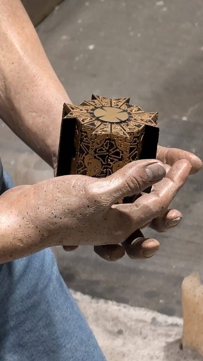 Close-up of the Lament Configuration puzzle box from Hellraiser