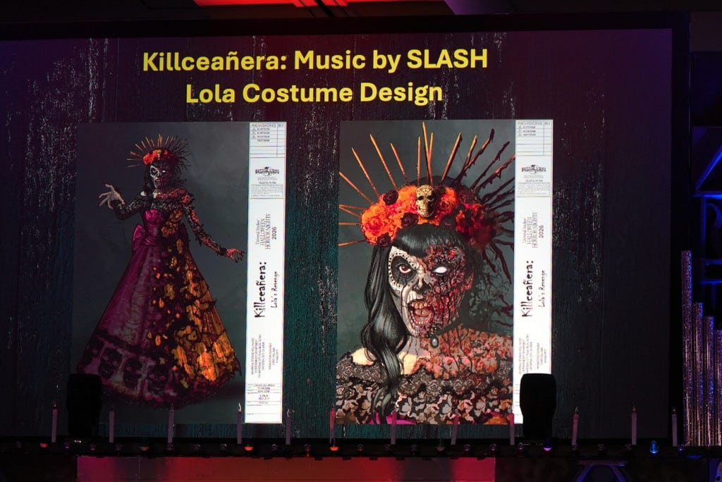 Costume design art for Lola in the Killceañera house at HHN Hollywood 2026
