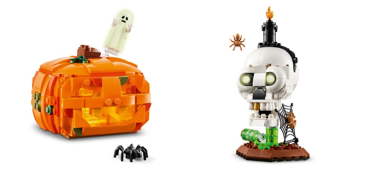 LEGO Halloween Pumpkin Lantern 40872 and Halloween Skull Candle 40883