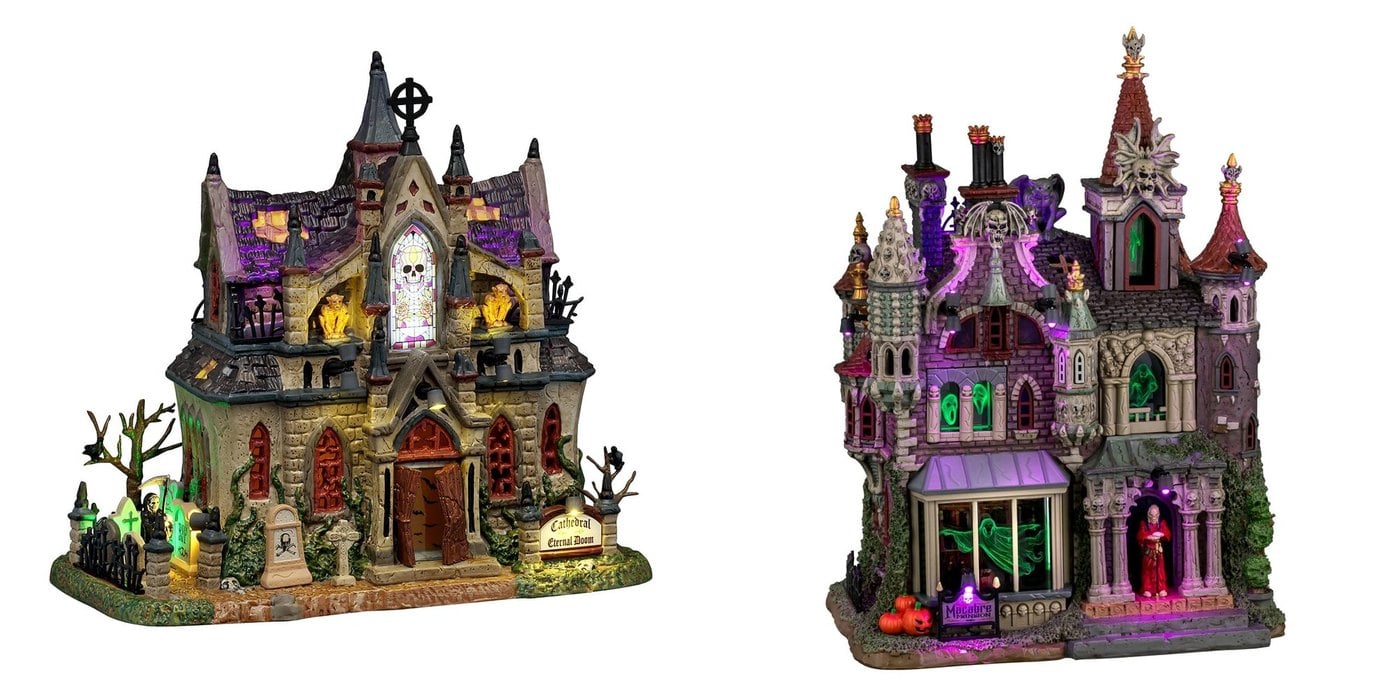 Lemax Spooky Town Cathedral of Eternal Doom and Macabre Mansion