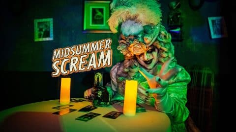Midsummer Scream 2026 Halloween convention guide card for Long Beach