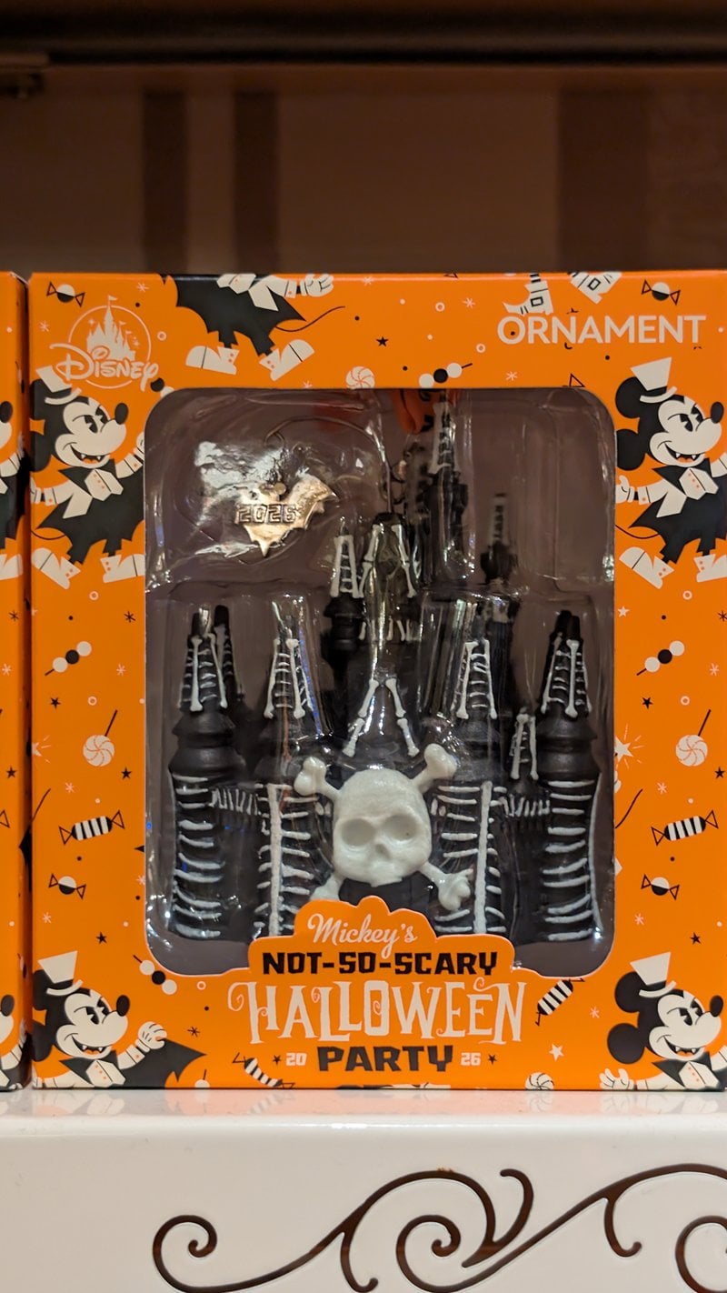The Cinderella Castle ornament from Mickey's Not-So-Scary Halloween Party 2026