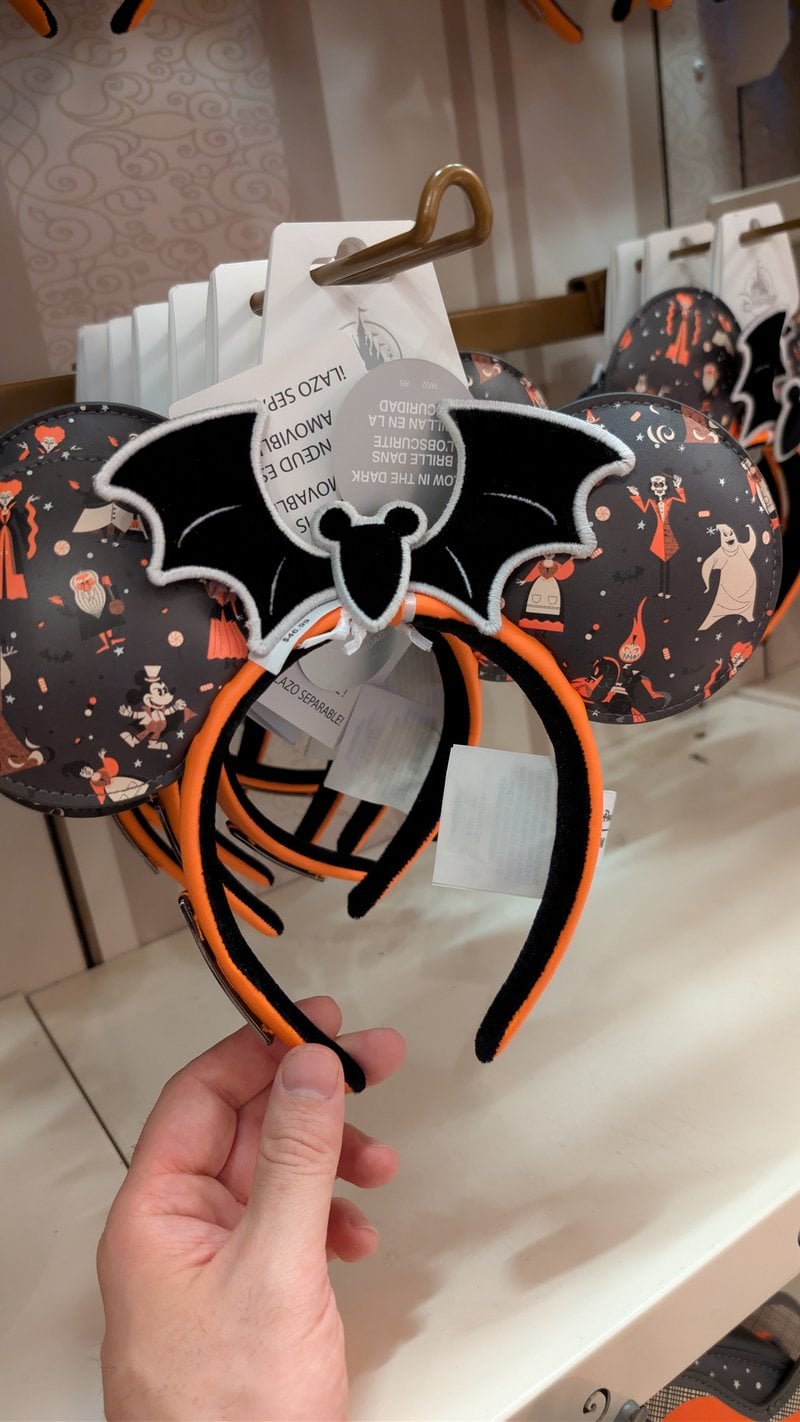 The glow-in-the-dark bat ear headband from Mickey's Not-So-Scary Halloween Party 2026