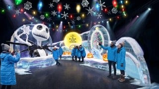 The Nightmare Before Christmas at Gaylord ICE 2026 with Jack Skellington carved in ice