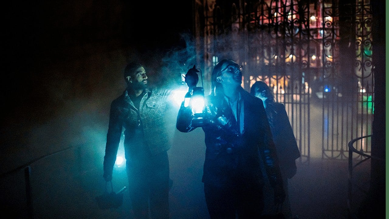 Guests with lanterns in the Forbidden Forest during Nox at Warner Bros. Studio Tour London
