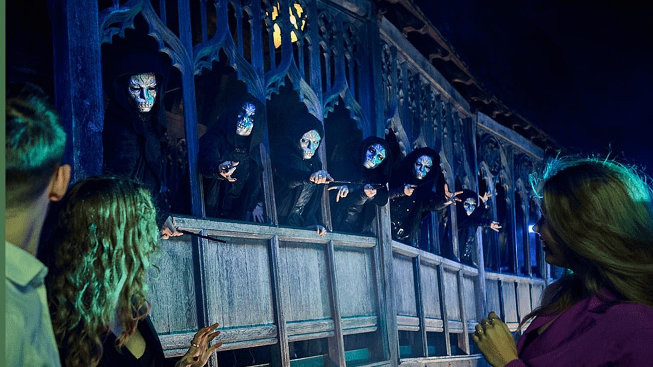 Death Eaters on the Hogwarts bridge during Nox at Warner Bros. Studio Tour London