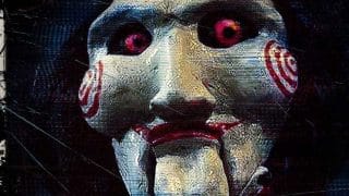 The SAW Billy puppet, the face of the SAW: Legacy of Terror maze at Six Flags Over Georgia Fright Fest