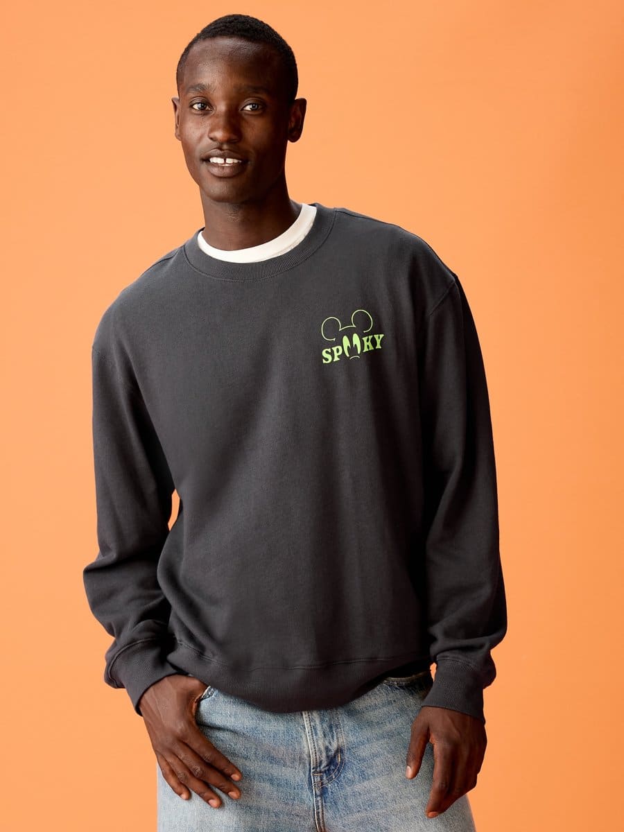 Old Navy x Disney Mickey Mouse oversized crew sweatshirt for adults in Mummy colorway