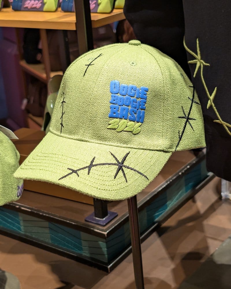 Green stitched Oogie Boogie Bash 2026 baseball cap