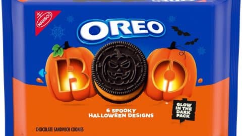 Oreo Orange Creme Halloween BOO pack, a glow-in-the-dark package with six spooky cookie designs