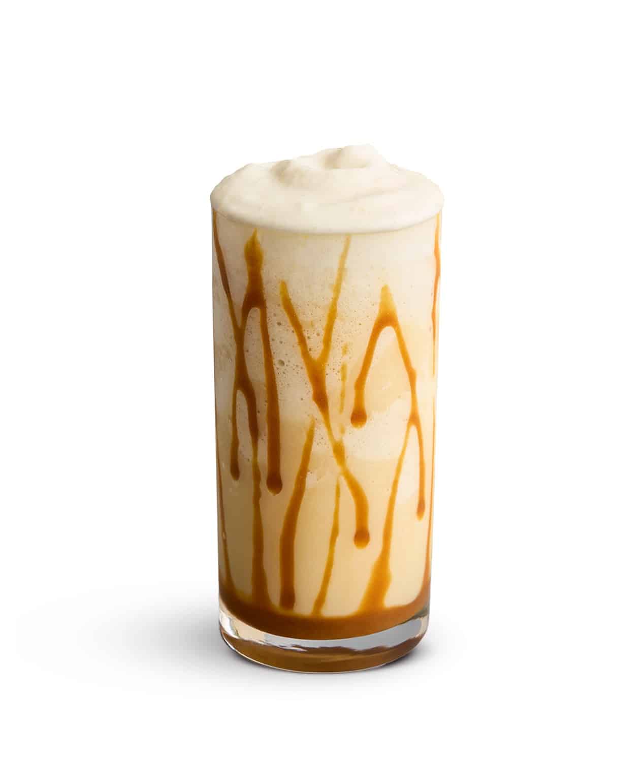 Peet's Vitality Protein Smoothie topped with Vanilla Dream Top in a clear cup