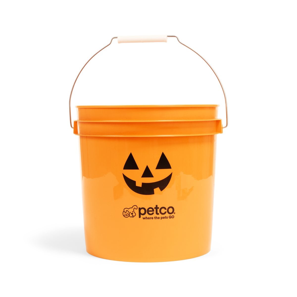 Petco Halloween Pumpkin Bucket with Lid, orange, 2 gallons