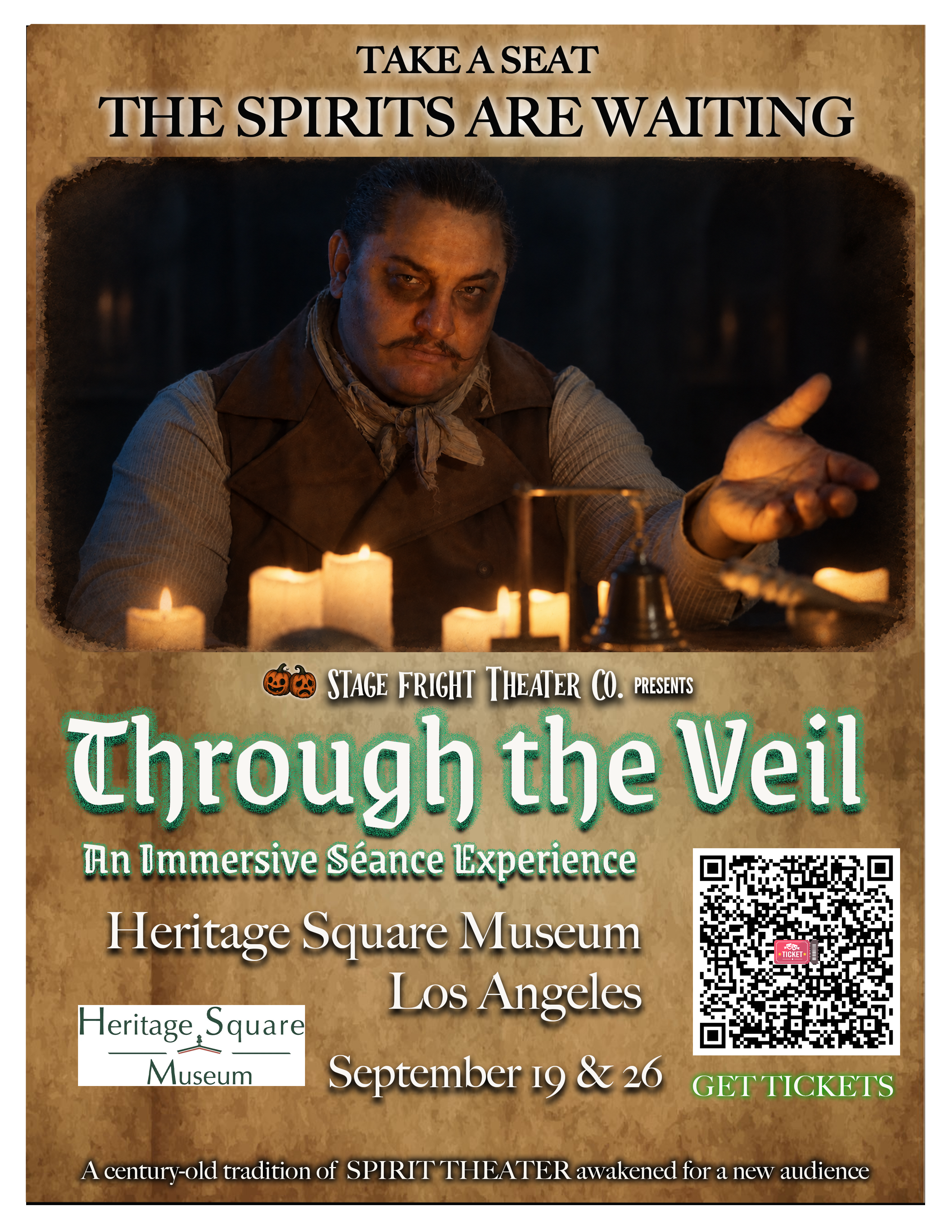 Through the Veil poster for Heritage Square Museum in Los Angeles, September 19 and 26