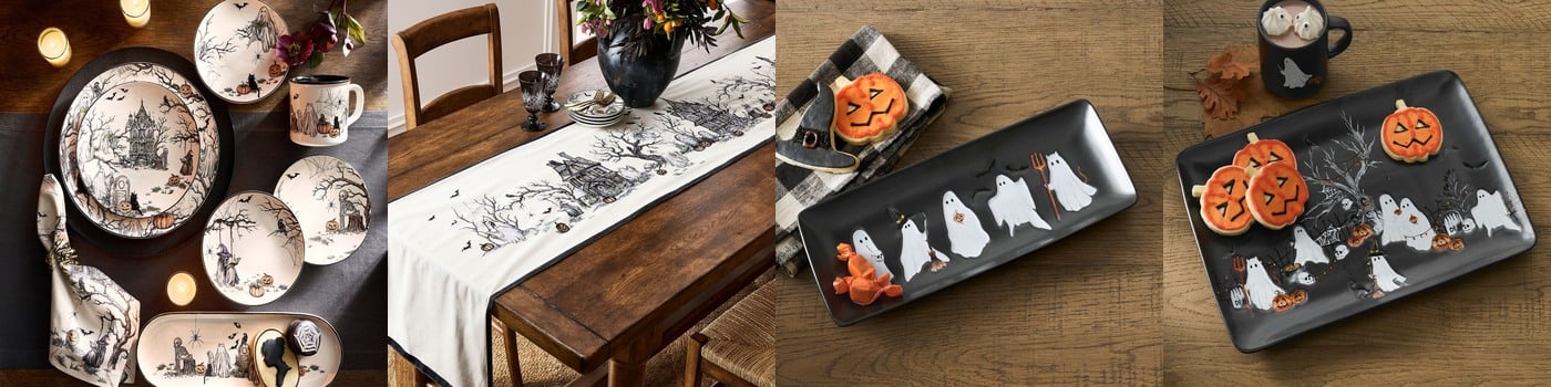 Pottery Barn Midnight Manor and Scary Squad tabletop pieces