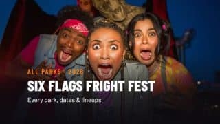 HAN 2026 guide card: Six Flags Fright Fest, every park, dates and lineups