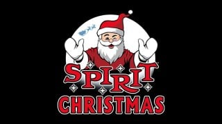 The Spirit Christmas logo, a winking Santa with open arms above the words Spirit Christmas
