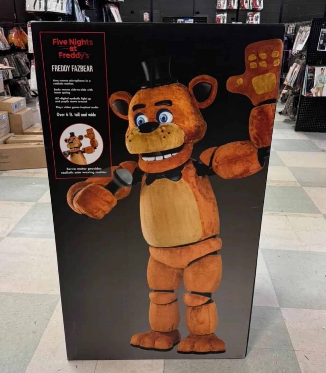 Spirit Halloween Freddy Fazbear animatronic shipping box