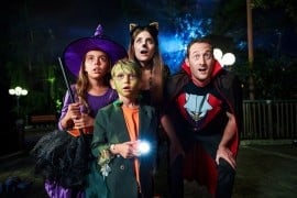 LEGOLAND California Brick-or-Treat 2026 family in costumes