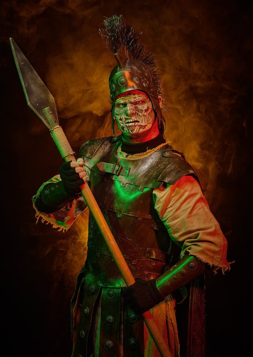 A mutated Trojan soldier from Toverland's DesTroy scare zone
