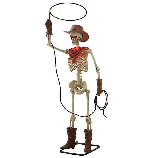 The Red Shed 60 in. Skeleton Cowboy Halloween Animatronic
