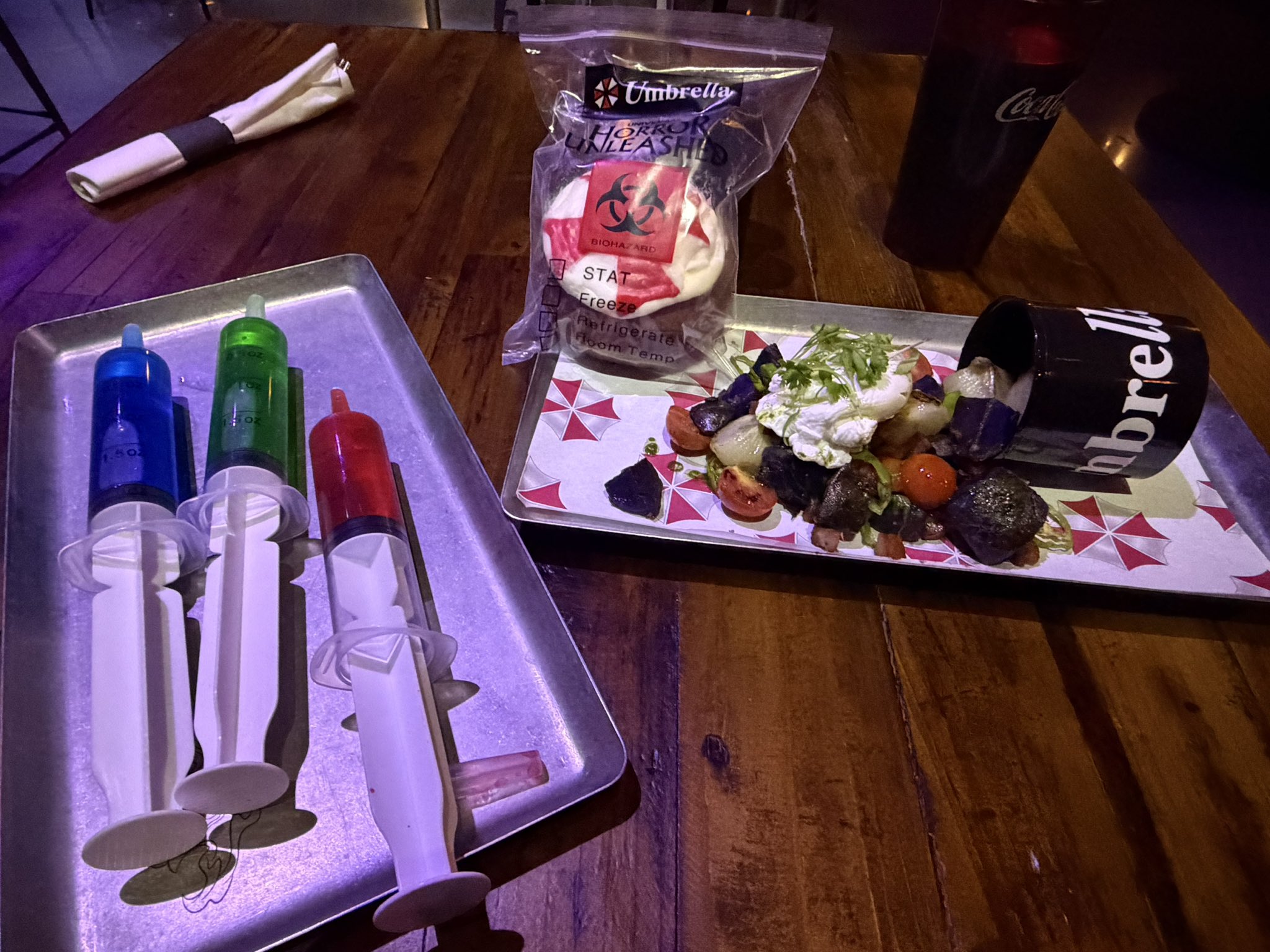 Resident Evil themed food and the T-Virus Trio at Universal Horror Unleashed Las Vegas