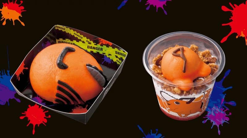 Chainsaw Man food at USJ: Keema Curry bun and Pochita parfait