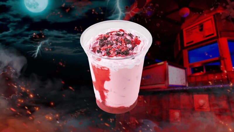 Cute Zombie's Sweet Temptation strawberry milk drink at USJ