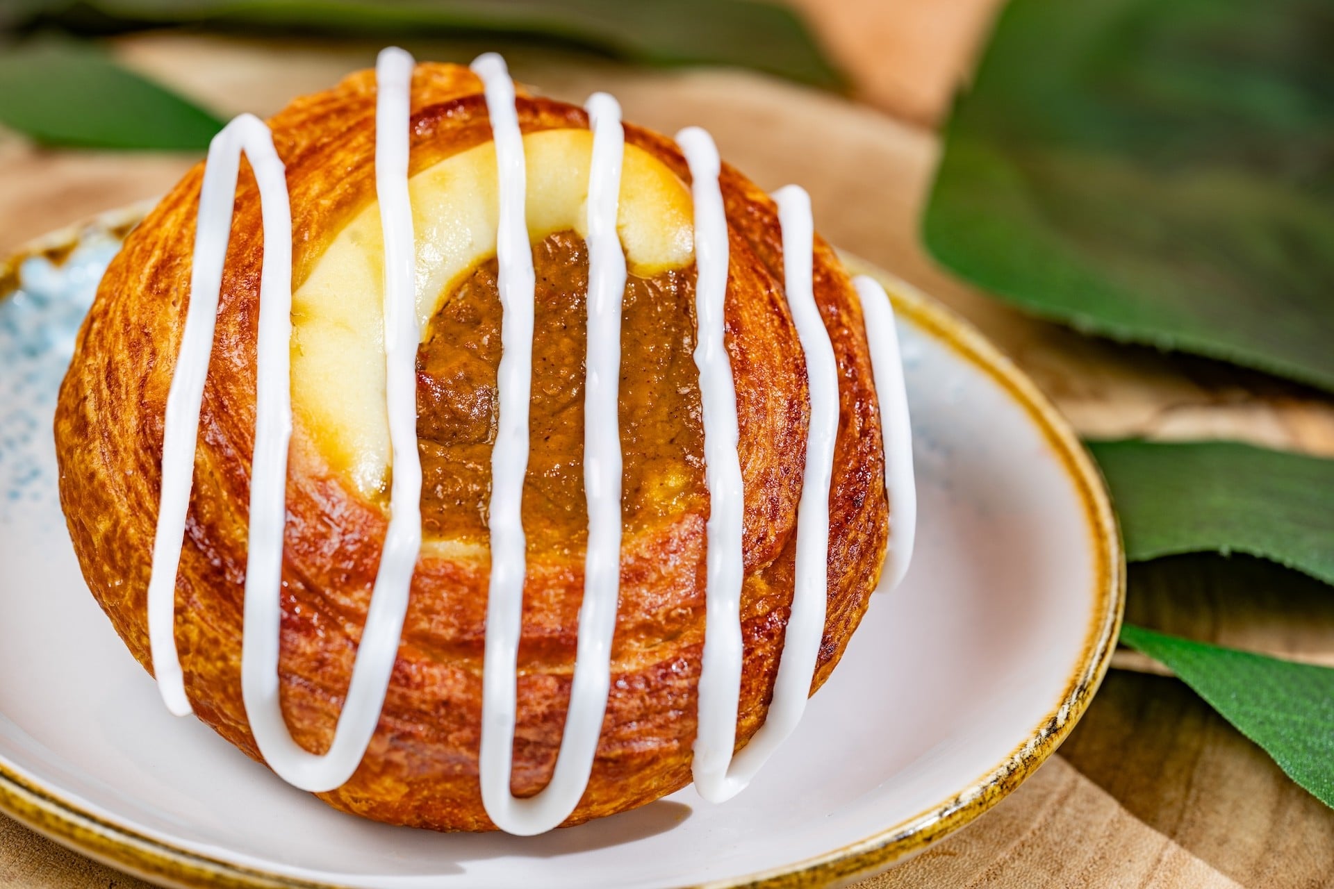 Pumpkin Cheese Danish with white icing